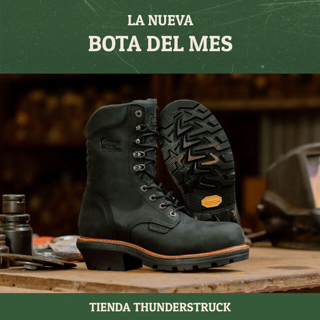La Nueva Bota Del Mes. Troquelador de punta Thunderstruck Nano Comp impermeable de 9" en color negro. Tienda Thunderstruck.
