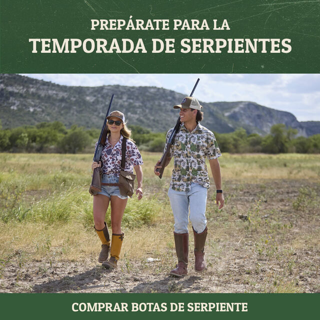 Prepárate para la temporada de serpientes. Compra botas de serpiente.