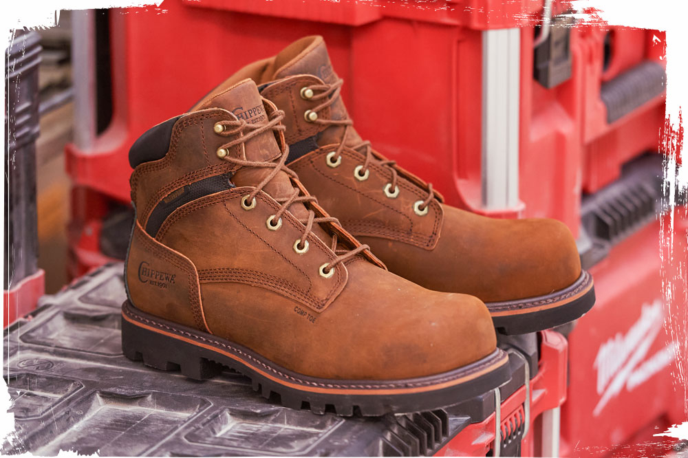 Thunderstruck 6" Waterproof Nano Comp Toe in blonde (tan).
