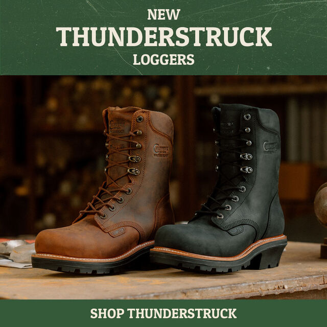New Thunderstruck Loggers. Thunderstruck 9" Insulated Waterproof Nano Comp Toe Logger in brown and Thunderstruck 9" Insulated Waterproof Nano Comp Toe Logger in Black. Shop Thunderstruck.