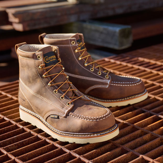 Edge Walker 6” Steel Toe Lace Up Wedge in Hickory. Shop this style.