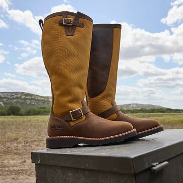 Featured Style: Cottonwood 17” Snake Boots in Hickory Brown. Shop this style.